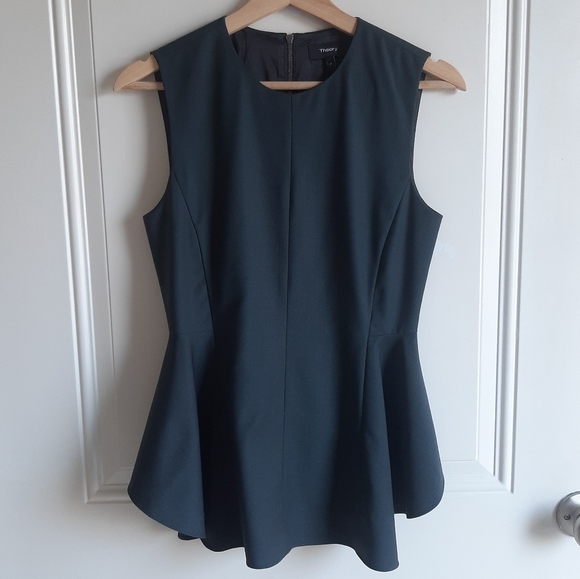 Theory Tops - Theory Slate Wool Kalsing Peplum Top Size P (XS)